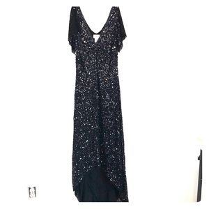 Black Sequin Evening Gown